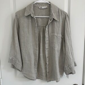 Zara Light Gray Linen Shirt